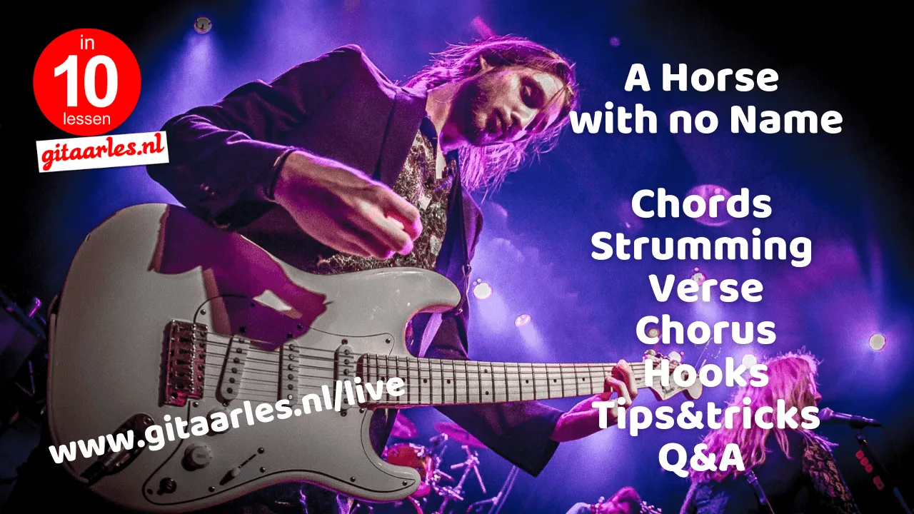 A Horse With No Name op gitaar leren mee spelen