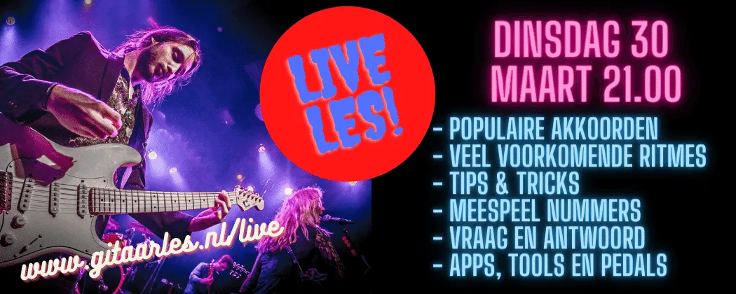 Live online gitaarles 30 maart