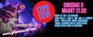 Live online gitaarles dinsdag 9 maart