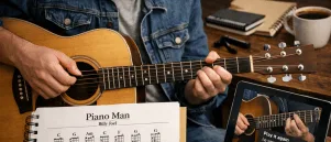 Piano man gitaar akkoorden: speel binnen no-time!