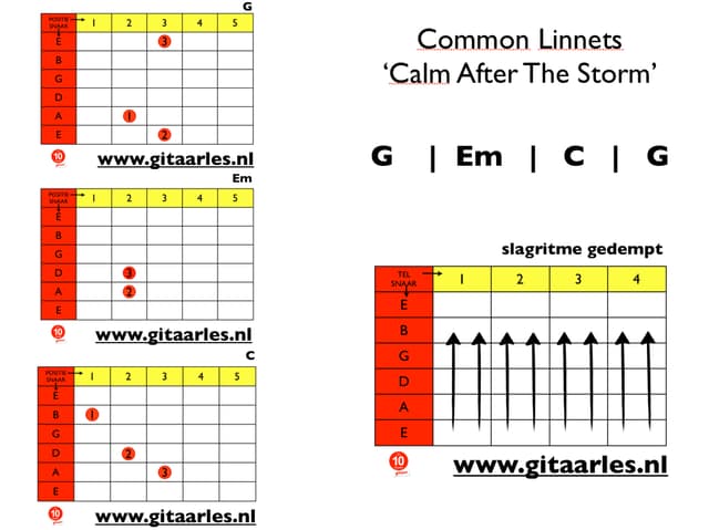 Common Linnets - Calm After The Storm op gitaar spelen [video akkoorden bladmuziek]