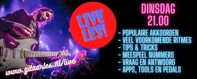 Live gitaarles met akkoorden leren spelen en tokkelen