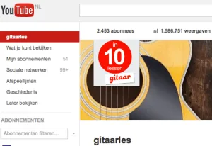 gitaarles views op youtube